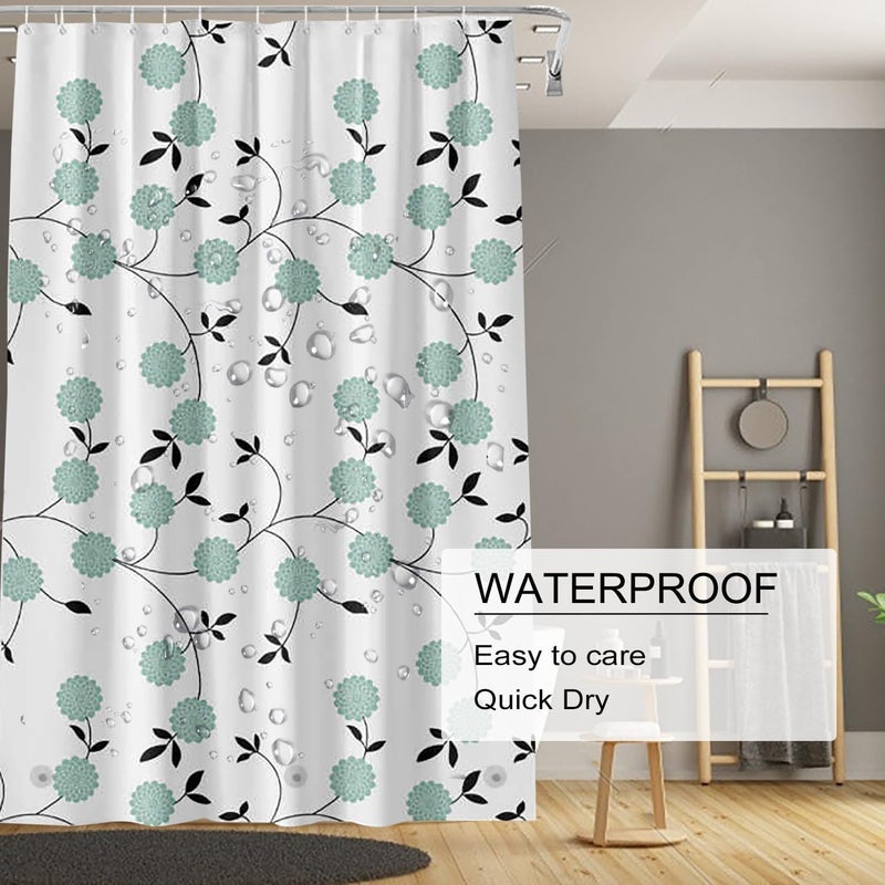 TIKABC Shower Curtain Liner, 4G PEVA Shower Liner, Plastic Waterproof Shower Curtains, 72x72 inch with Grommet Holes 3 Magnetic Weights - Image 3